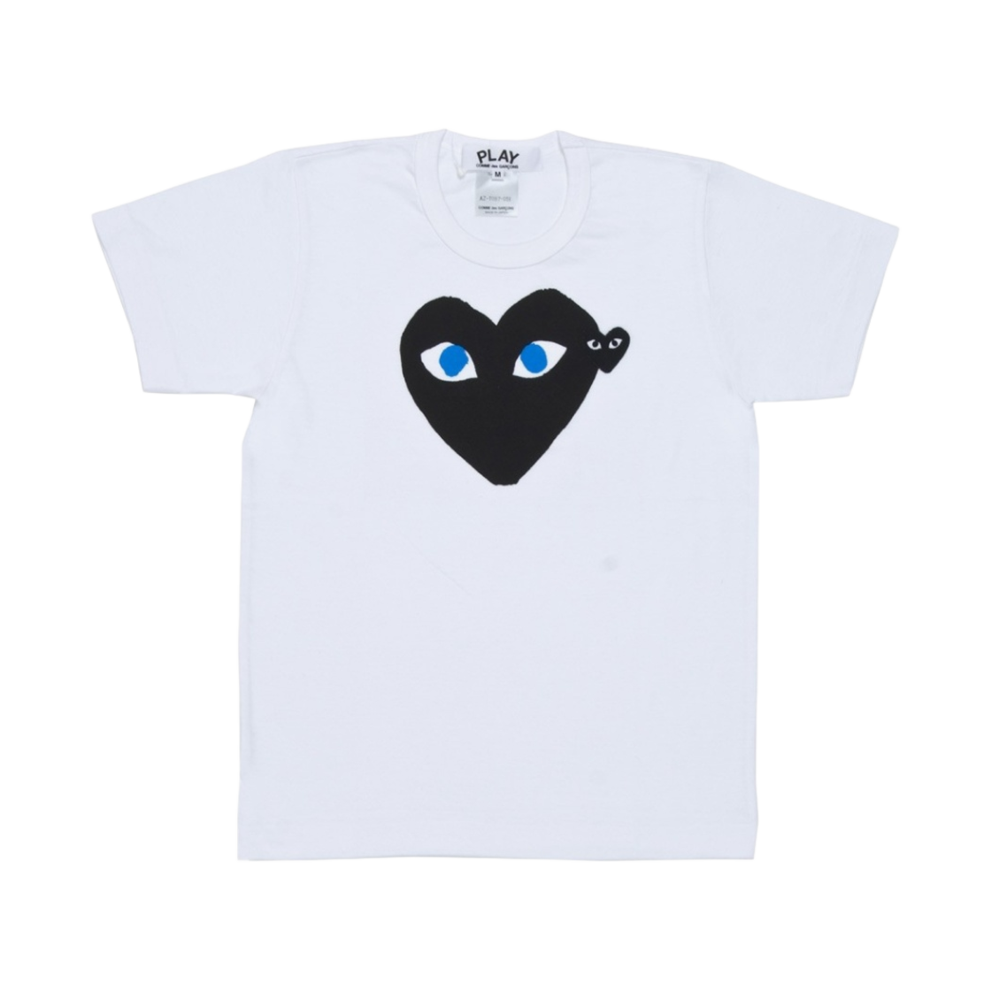 플레이 꼼데가르송 블랙 하트 블루 아이 티셔츠 화이트(Play Comme des Garcons Black Heart Blue Eyes T-Shirt White)