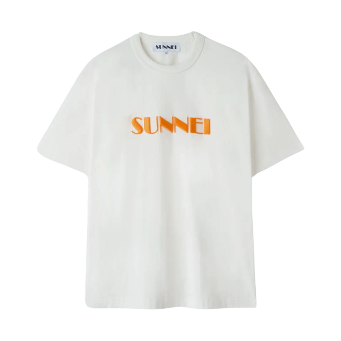 써네이 자수 빅 로고 티셔츠 오프 화이트 피치(Sunnei Embroidered Big Logo T-Shirt Off White Peach)