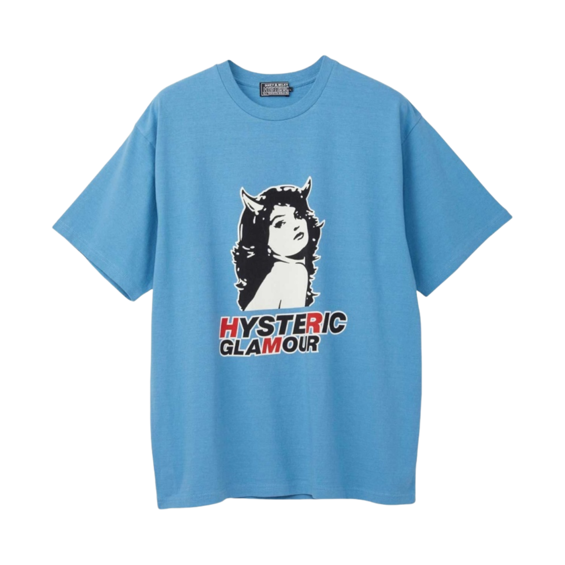 히스테릭 글래머 투톤 데빌 티셔츠 블루(Hysteric Glamour 2Tone Devil T-Shirt Blue) - 1