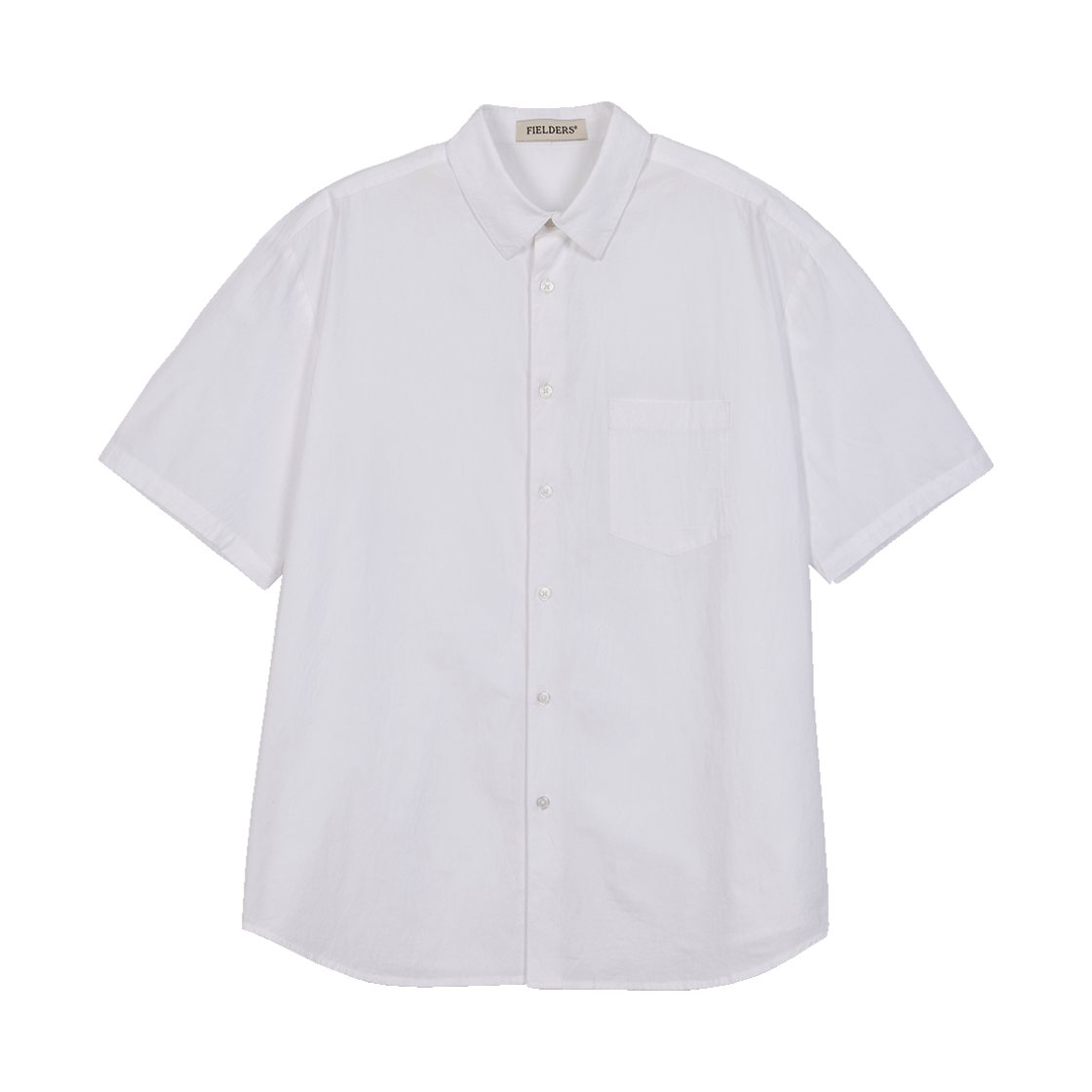 FB2SH1702MWH Fielders Basic Standard Fit Pocket Short-Sleeved Shirt White