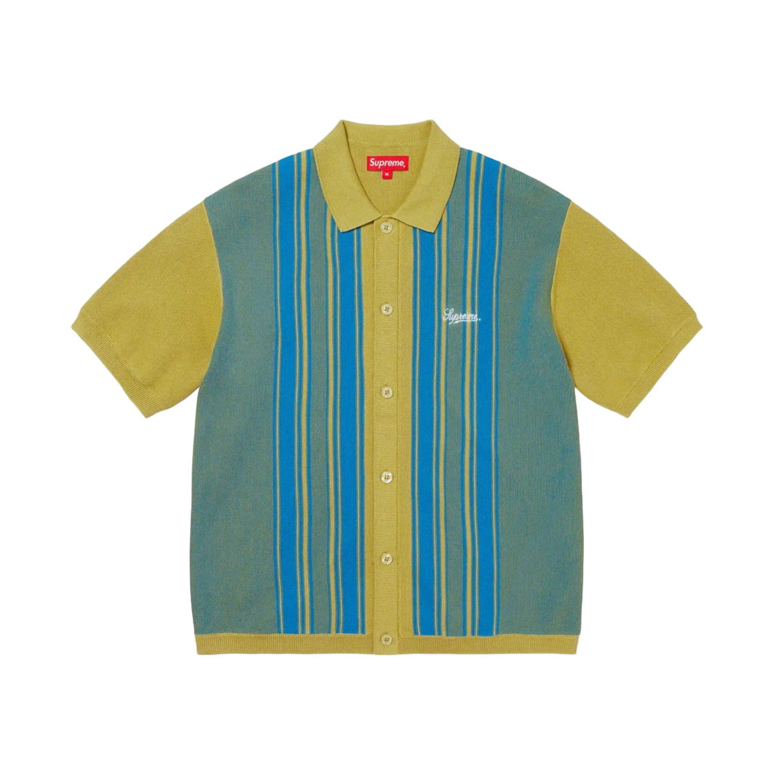 슈프림 스트라이프 버튼 업 폴로 더스티 라임 - 22SS(Supreme Stripe Button Up Polo Dusty Lime - 22SS) - 1