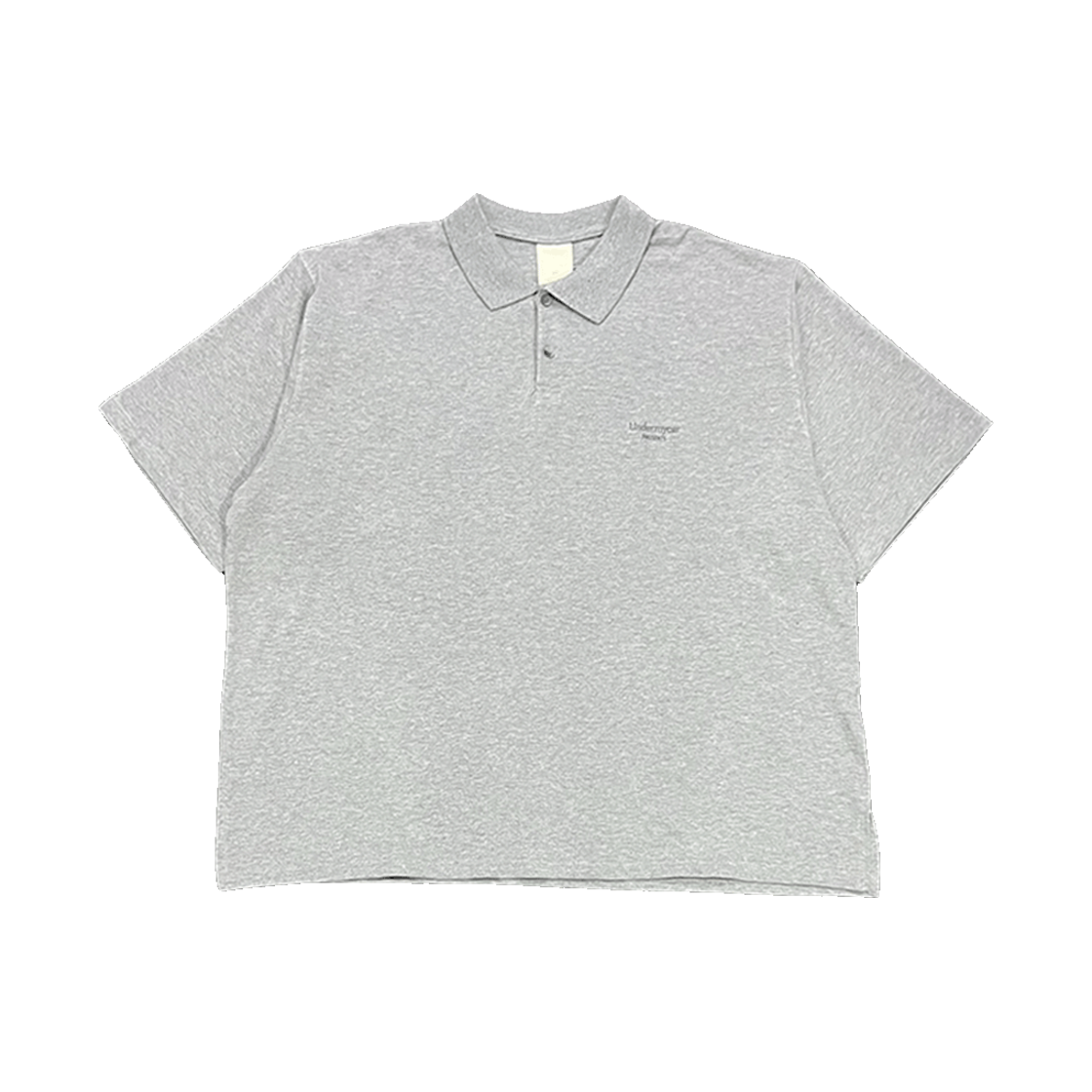 언더마이카 무.125 오리지널 로고 오버사이즈 크롭 PK 셔츠 멜란지 그레이(Undermycar Mu.125 Original Logo Oversized Crop PK Shirts Melange Gray)