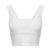 (W) Alo Yoga Alosoft Ribbed Chic Bra Tank White