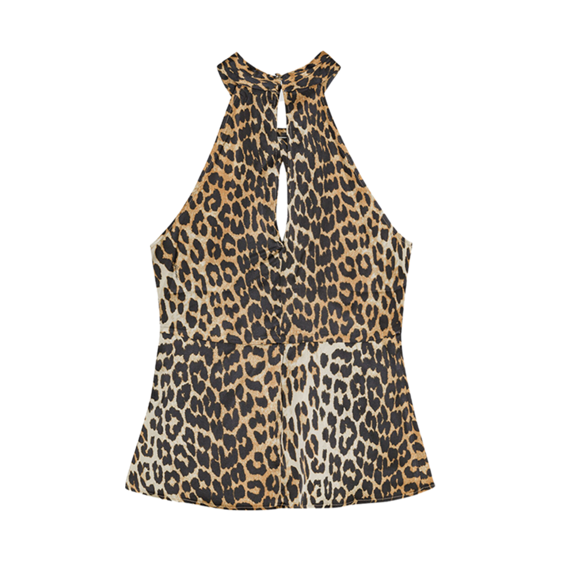 (W) 가니 프린티드 새틴 탑 레오파드((W) Ganni Printed Satin Top Leopard) - 2