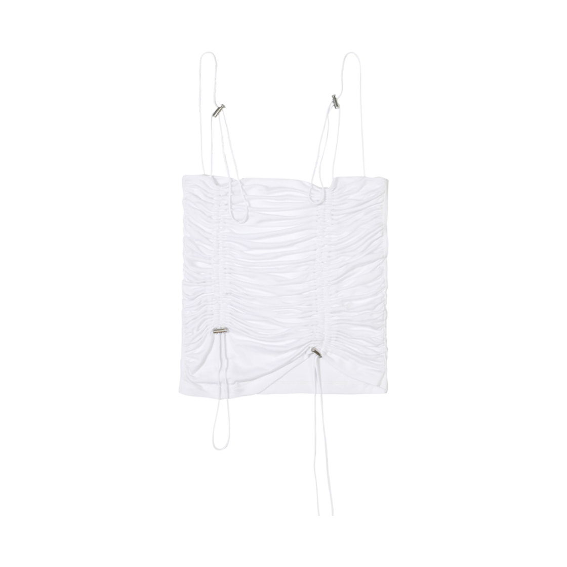 (W) 보헤미안 서울 스트링 셔링 슬리브리스 화이트((W) Bohemian Seoul String Shirring Sleeveless White) - 1