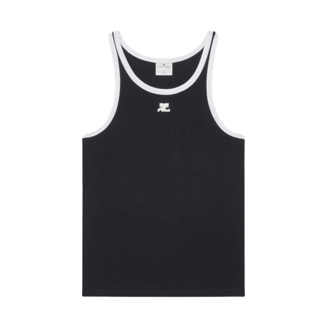 꾸레쥬 콘트라스트 범피 탱크탑 블랙 헤리티지 화이트(Courreges Contrast Bumpy Tank Top Black Heritage White) - 1