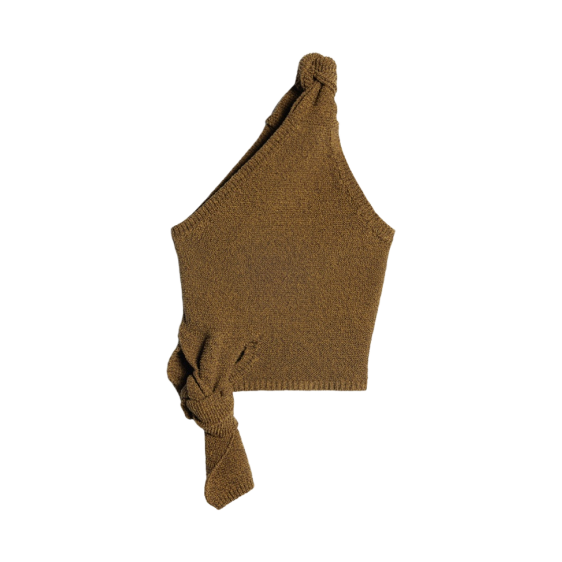 (W) 자크뮈스 르 마이유 노드 원 숄더 니트 탑 다크 브라운((W) Jacquemus La Maille Noeud One Shoulder Knit Top Dark Brown) - 1