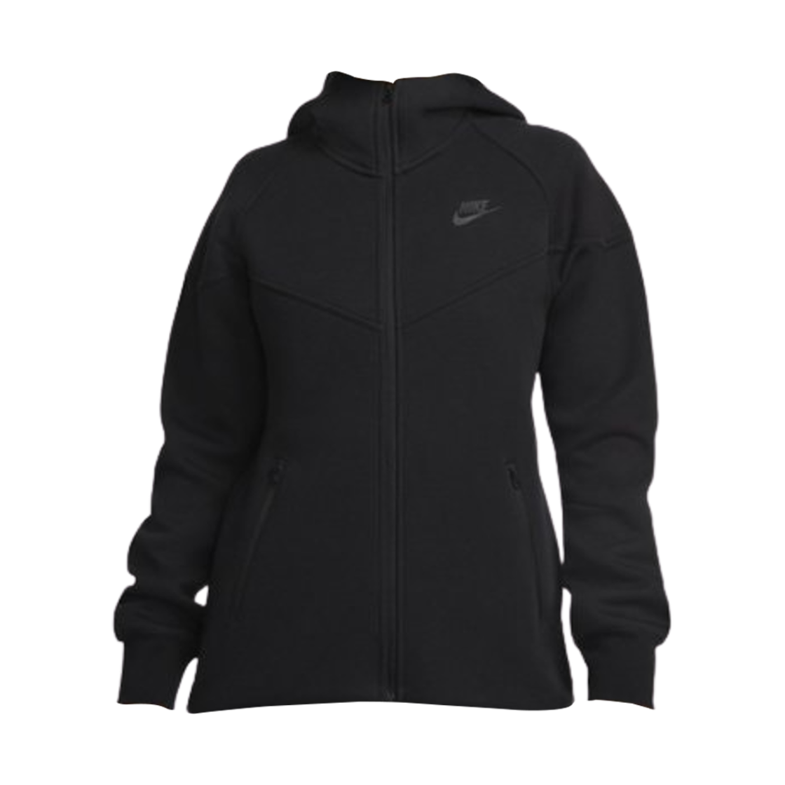 (W) 나이키 NSW 테크 플리스 윈드러너 풀 집 후드 블랙 - 아시아((W) Nike NSW Tech Fleece Windrunner Full Zip Hoodie Black - Asia)