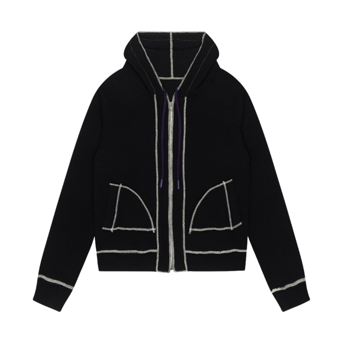 KODCZU01M10BK Kyo Soft Reversible Croiffle Hoody Zipup Black