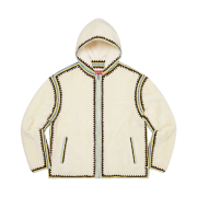 Supreme Crochet Edge Hooded Zip Up Top White - 23SS