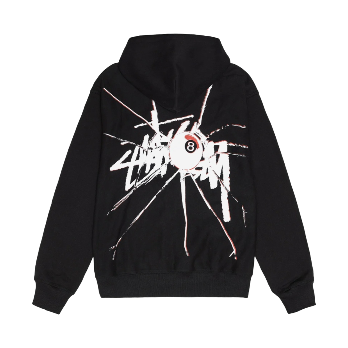 스투시 쉐터드 후드 집업 블랙