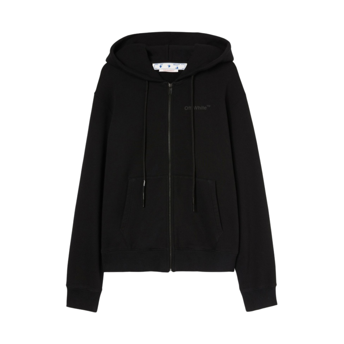 오프화이트 다이애그 탭 슬림 후드 집업 블랙(Off-White Diag Tab Slim Zip Hoodie Black) - 1