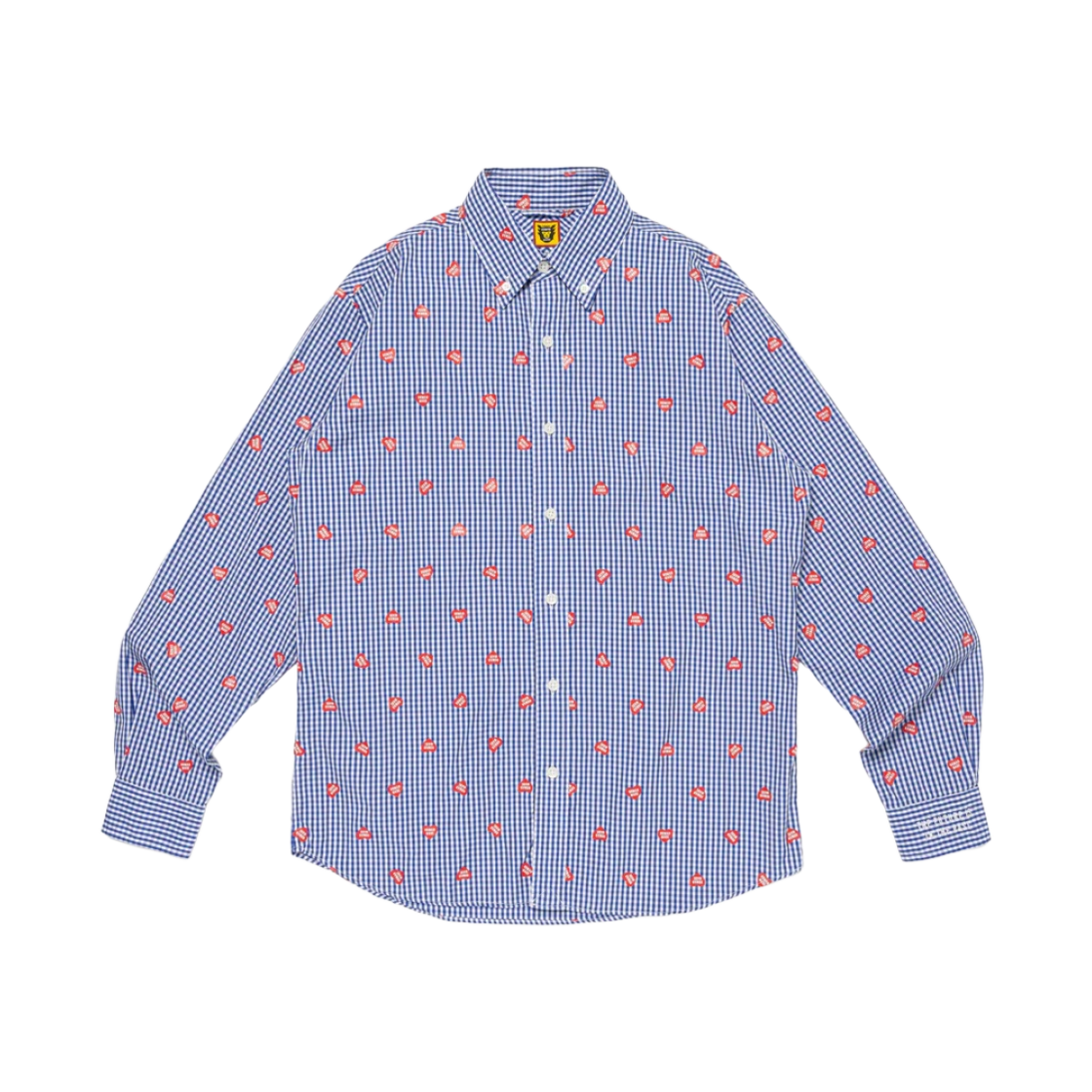 휴먼 메이드 하트 깅업 체크 셔츠 블루