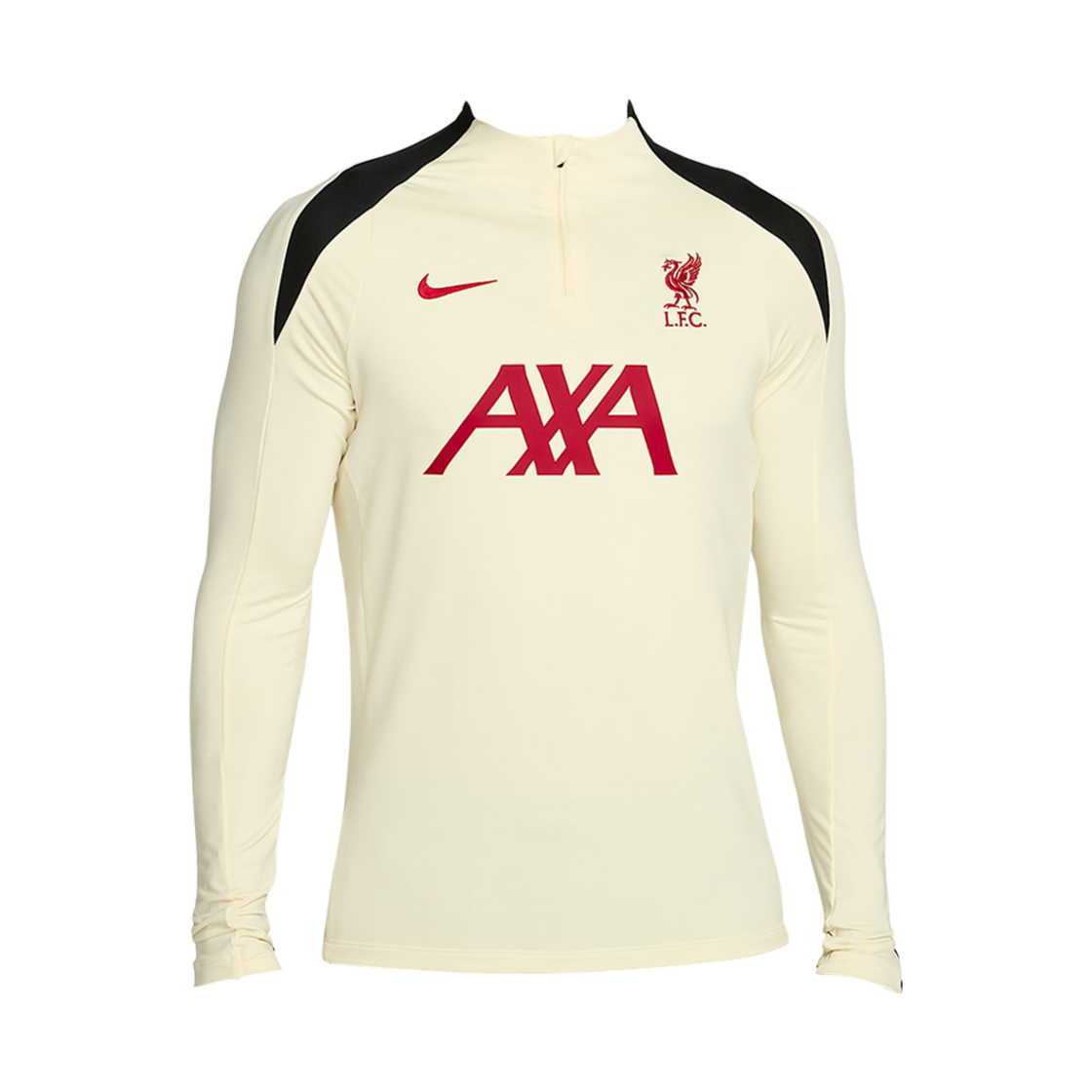 나이키 리버풀 FC 스트라이크 드라이핏 풋볼 드릴 탑 코코넛 밀크 블랙(Nike Liverpool FC Strike Dri-Fit Football Drill Top Coconut Milk Black)