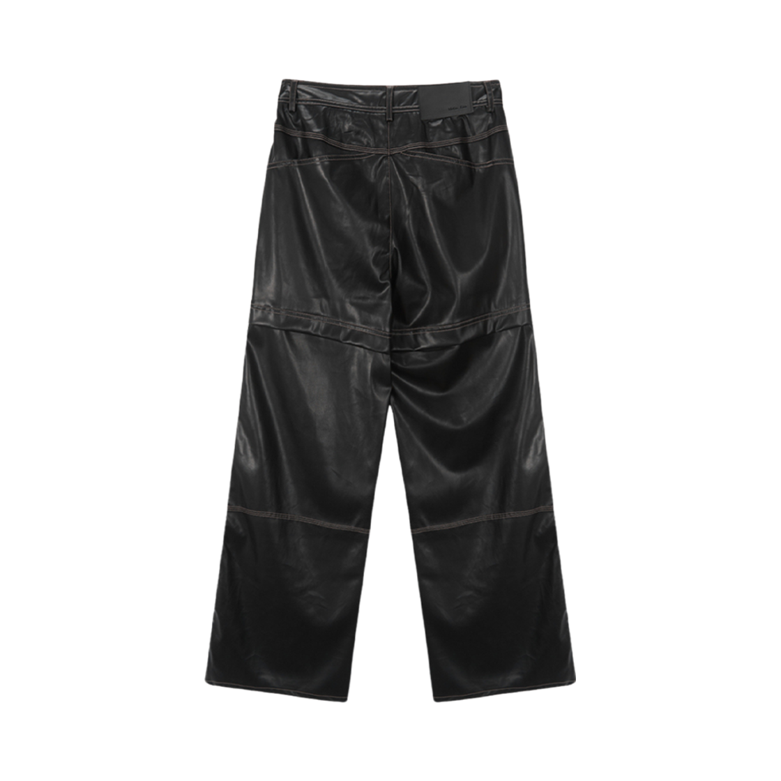 (W) 마뗑킴 웨이스트 언밸런스 레더 팬츠 블랙((W) Matin Kim Waist Unbalanced Leather Pants Black) - 2