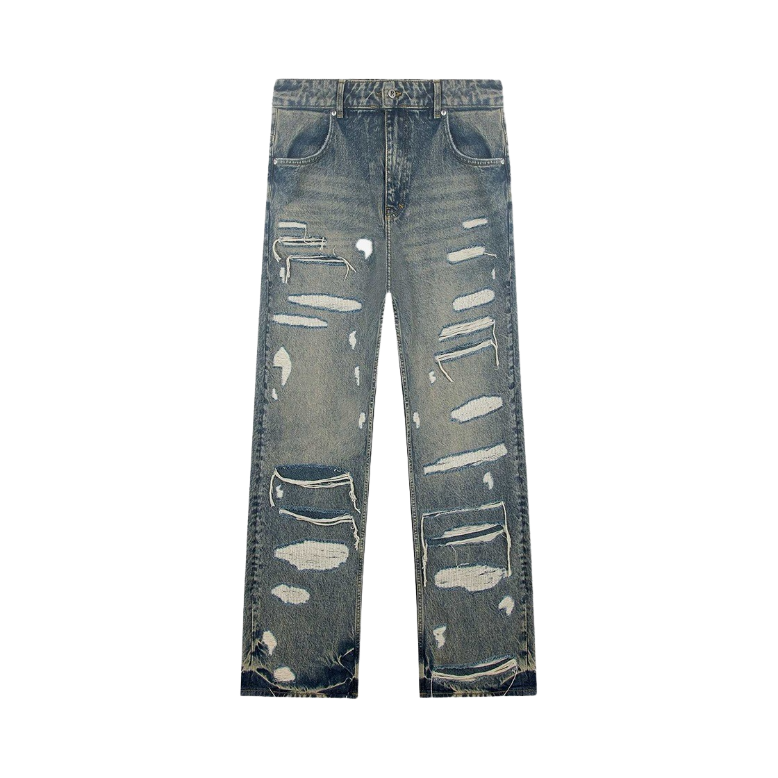 리프레젠트 R3D 더블 디스트로이어 배기 데님 블루 크림(Represent R3D Double Destroyer Baggy Denim Blue Cream)