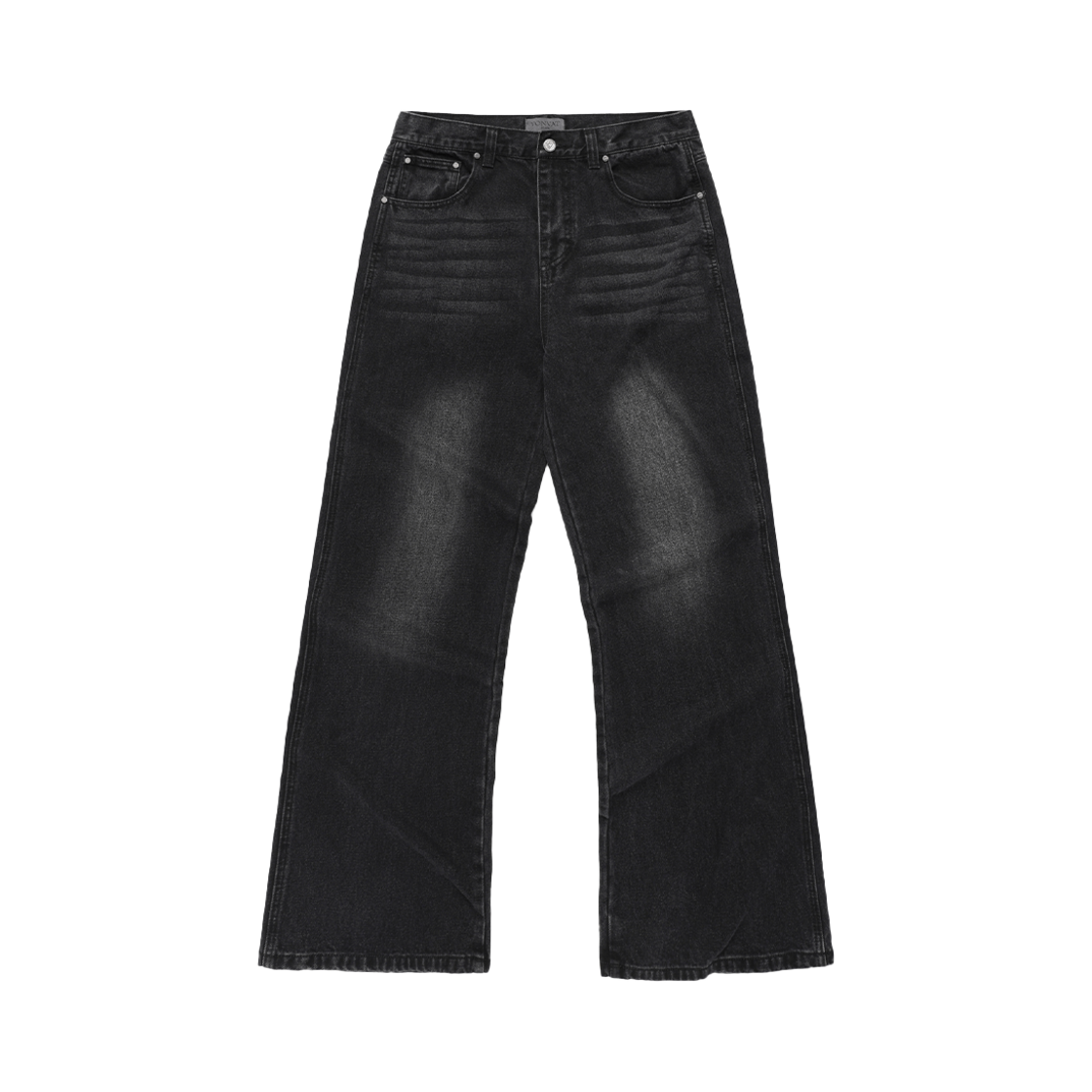 HVRSDDH604BKA Vonvat Basic Semi Bootcut Denim Pants Black
