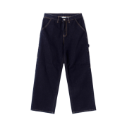 QT8 GARMENTS Raw Denim Carpenter Pants Deep Blue