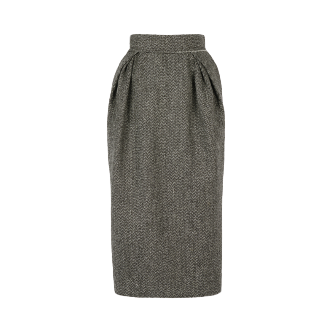 (W) 메종 마르지엘라 잉글리쉬 쉐브론 울 스커트 블랙 화이트((W) Maison Margiela English Chevron Wool Skirt Black White) - 1
