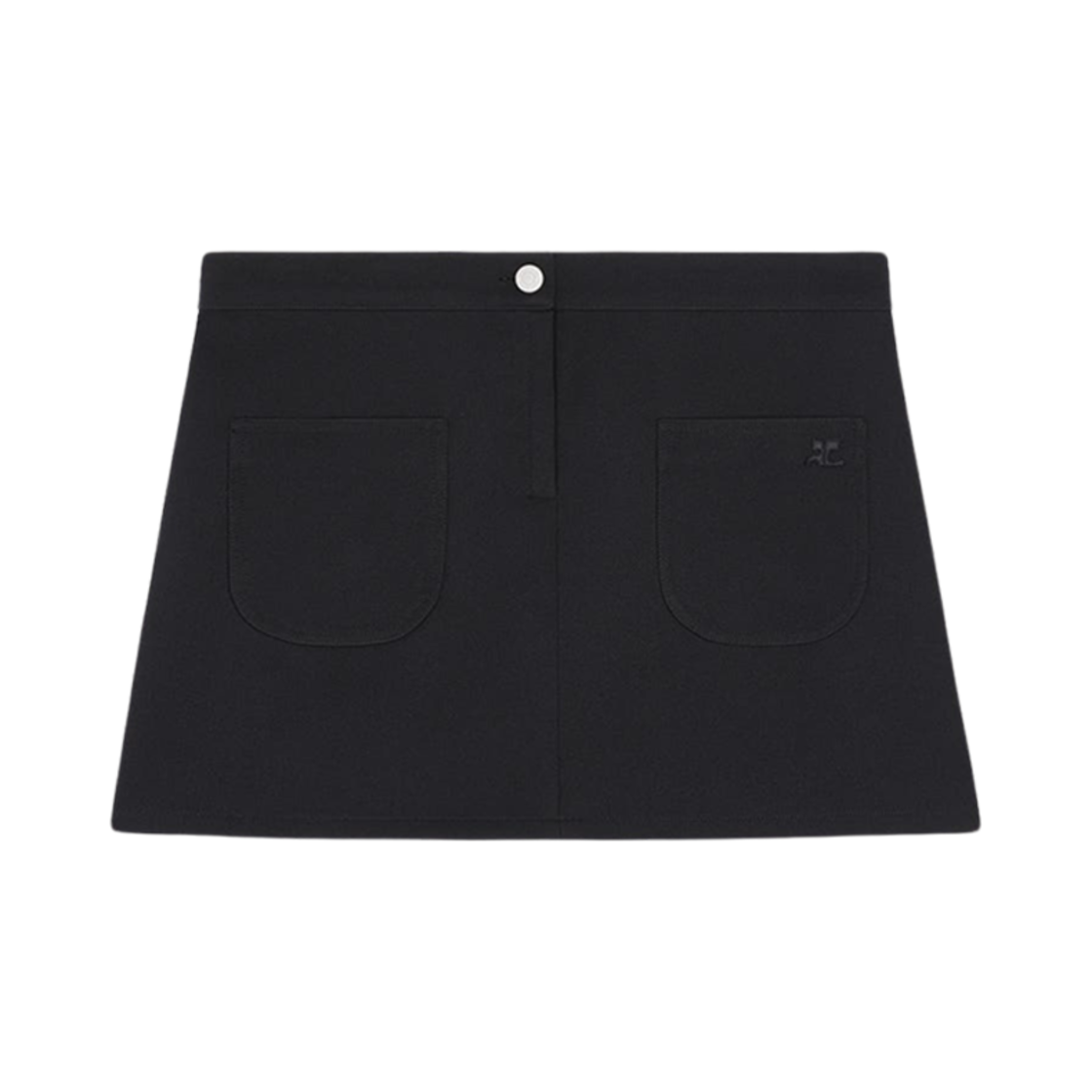 (W) 꾸레쥬 2-포켓 트윌 미니 스커트 블랙((W) Courreges 2-Pocket Twill Mini Skirt Black)