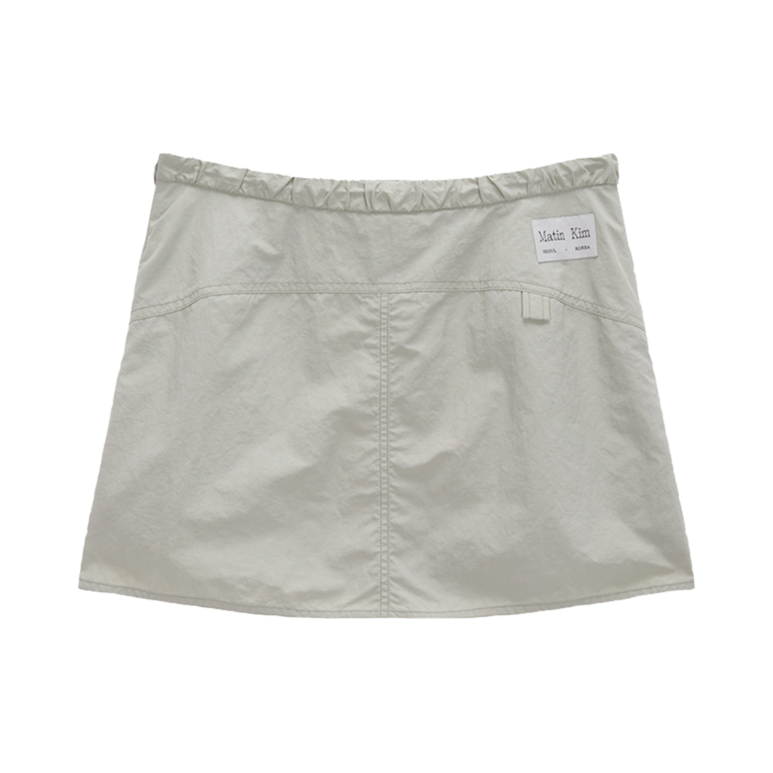 (W) 마뗑킴 더블 지퍼 포인트 밴딩 미니 스커트 베이지((W) Matin Kim Double Zipper Point Banding Mini Skirt Beige) - 2
