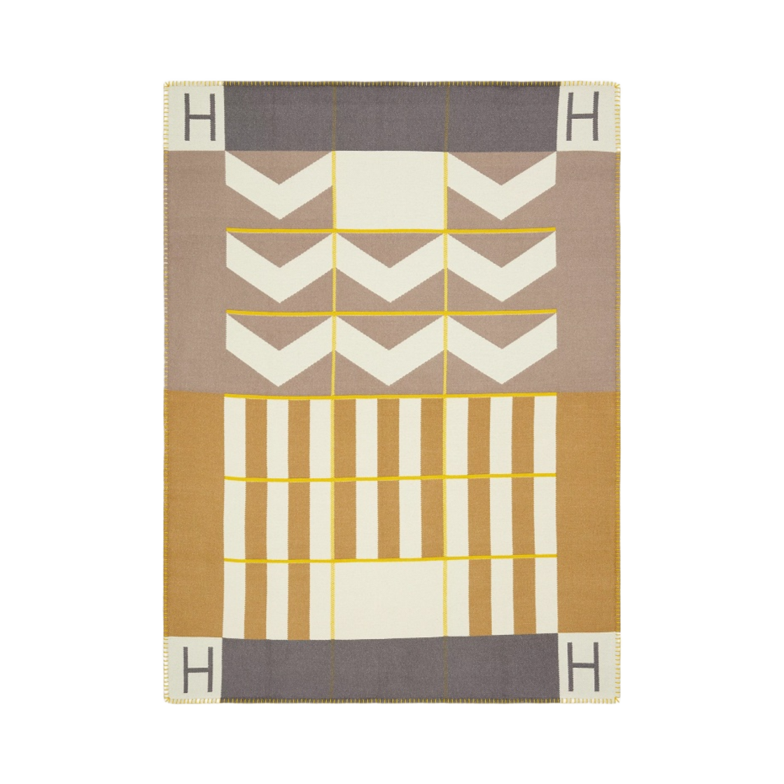 H103695M03 Hermes Avalon H Club Blanket Taupe Ble