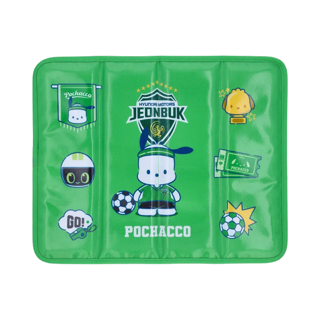 K 리그 x 산리오 캐릭터즈 2025 4단 접이식 방석 포차코 전북 현대 모터스 그린(K League x Sanrio Characters 2025 4 Stage Folding Cushion Pochacco Jeonbuk Hyundai Motors Green)