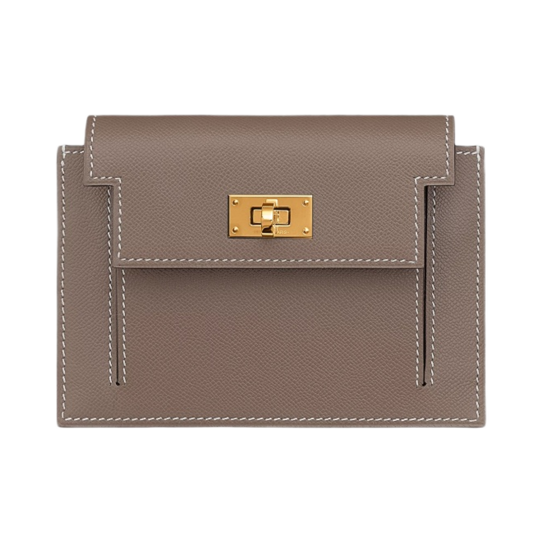 에르메스 켈리 포켓 컴팩트 지갑 마담 & 골드 하드웨어 에뚜쁘