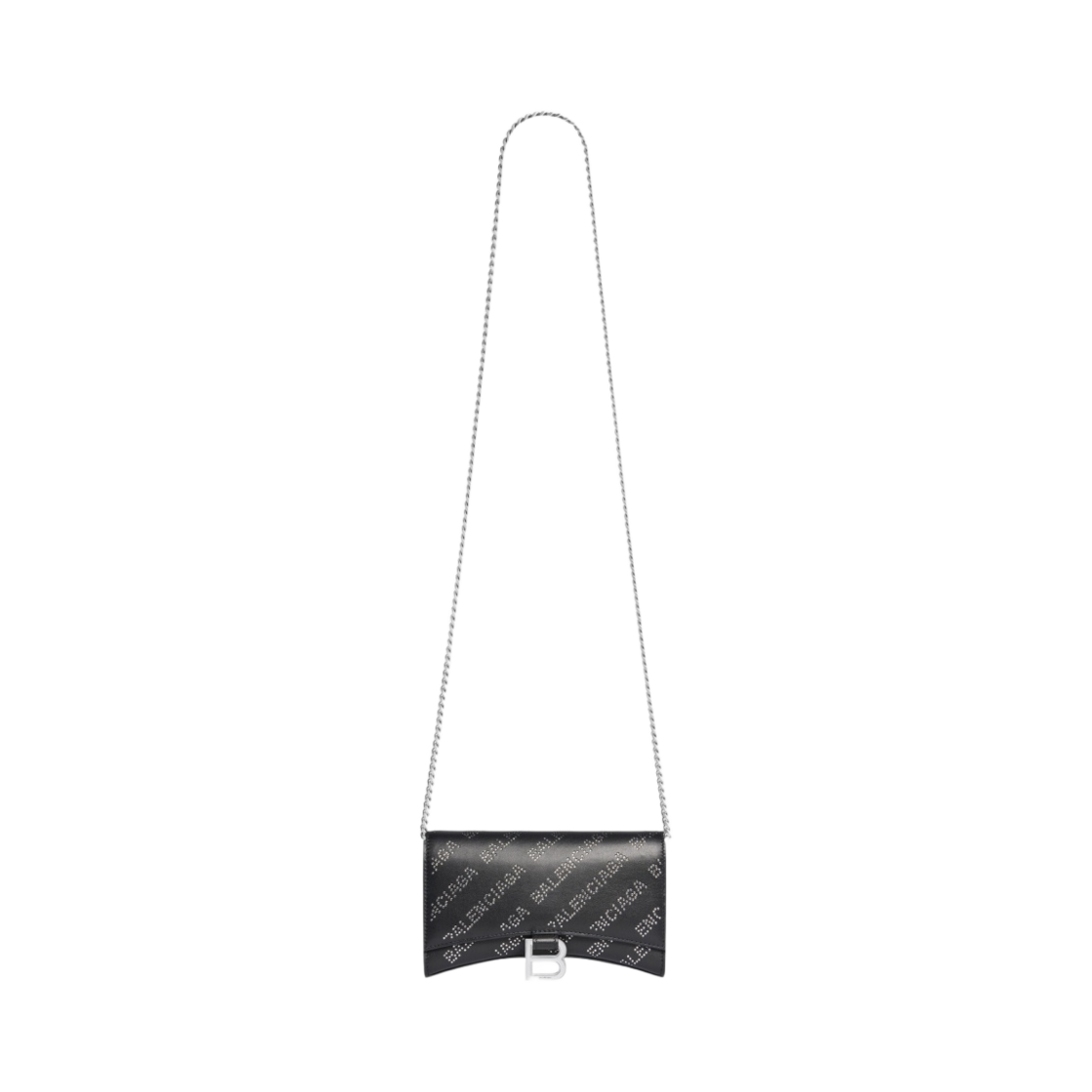 발렌시아가 아워글래스 체인 지갑 라인스톤 블랙(Balenciaga Hourglass Wallet on Chain with Rhinestones Black) - 1