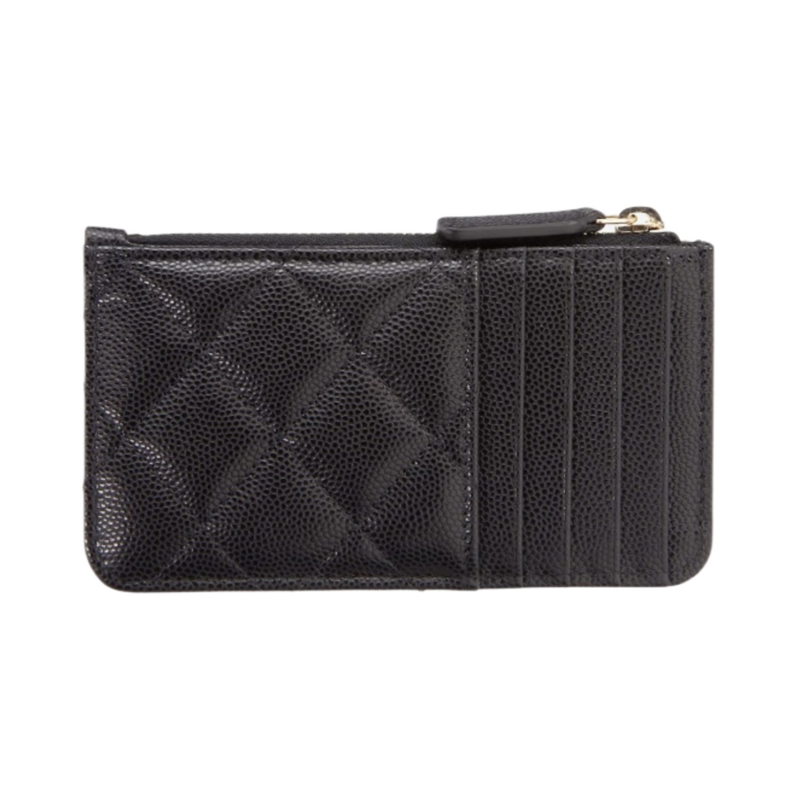 샤넬 클래식 지퍼 카드 홀더 그레인드 카프스킨 & 골드 메탈 블랙(Chanel Classic Zipped Card Holder Grained Calfskin & Gold Black) - 3