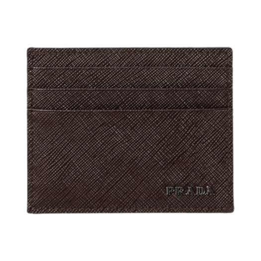 Prada Saffiano Leather Card Holder Bruciato