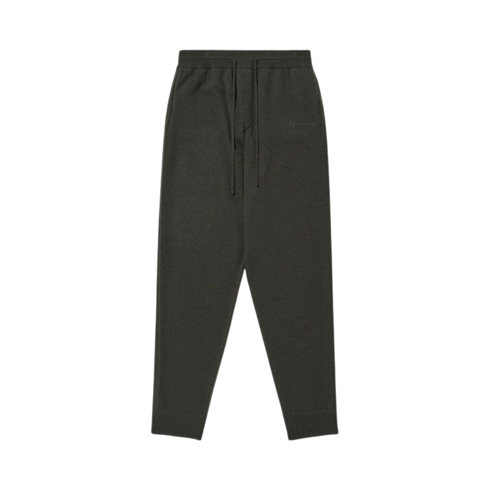 BR024PCP0001C04 BY RANG Wool-Cashmere Logo Track Pants Dark Grey