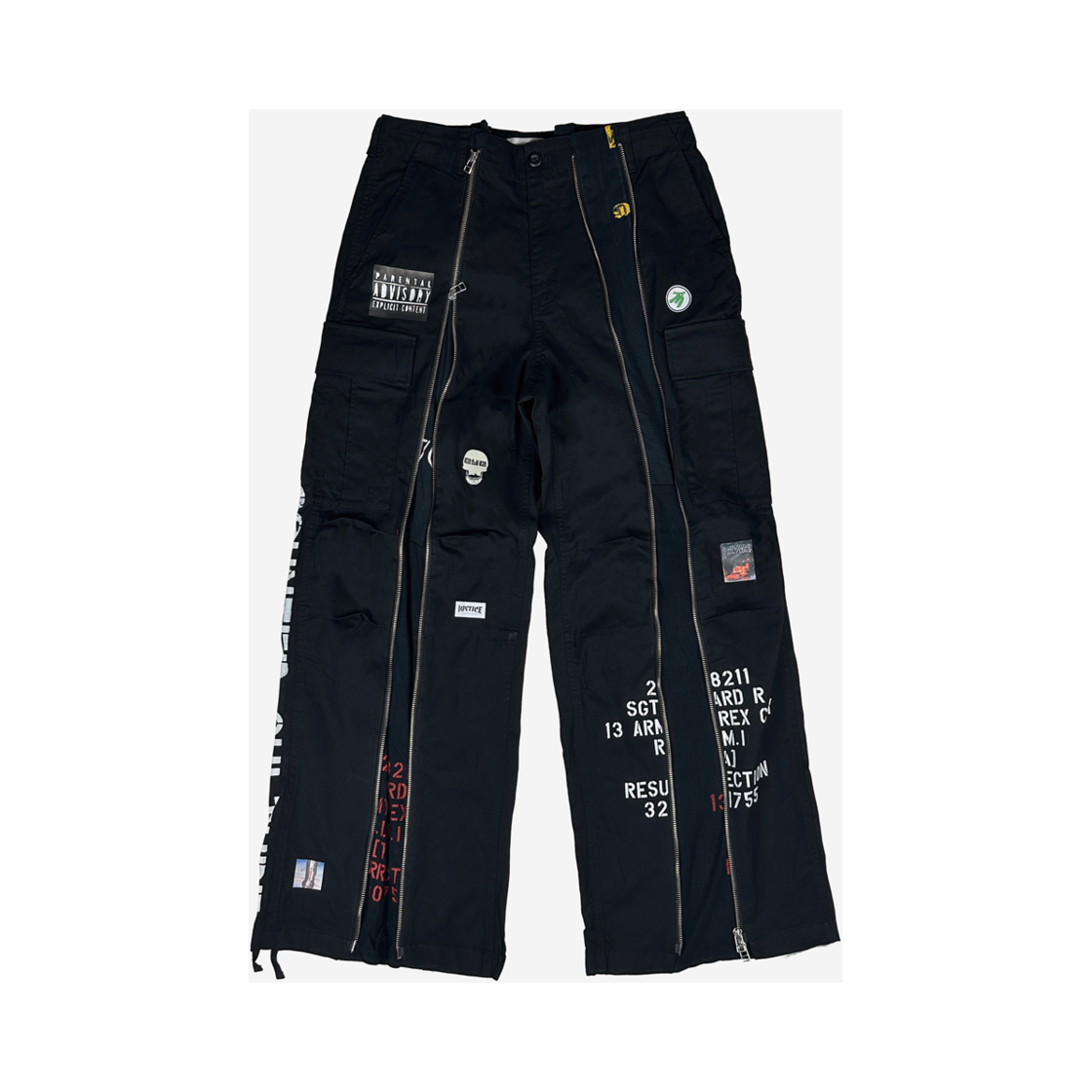 레저렉션13 리사이클 파라슈트 투웨이 집업 팬츠 블랙(Resurrection13 Recycle Parachute 2Way Zip Up Pants Black)