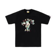 BAPE Map Camo College Milo T-Shirt Black Multi