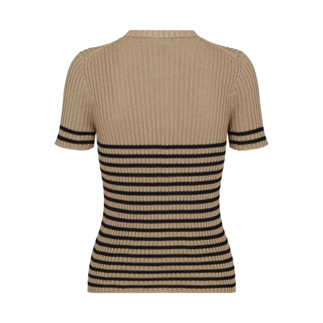 (W) 디올 시그니쳐 코튼 니트 숏슬리브 스웨터 헤이즐넛((W) Dior Short Sleeved Sweater Cotton Knit with Signature Hazelnut) - 2