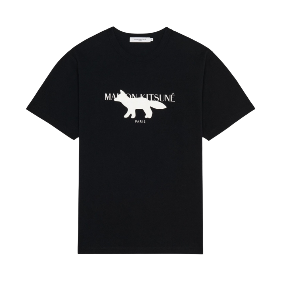 메종 키츠네 프로파일 폭스 스탬프 클래식 티셔츠 블랙(Maison Kitsune Profile Fox Stamp Classic T-shirt Black) - 1