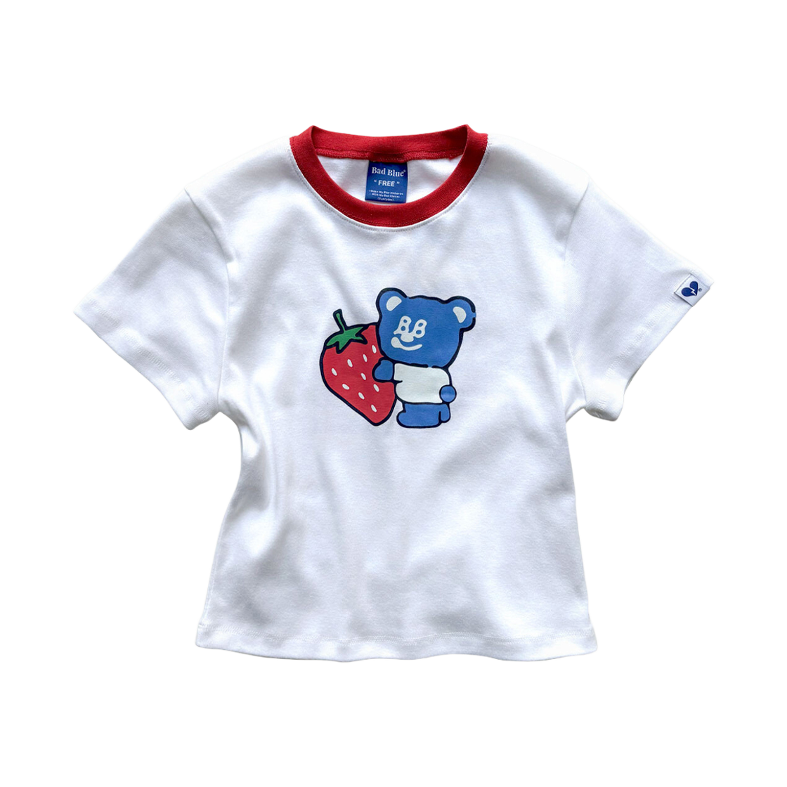 배드블루 베리 베드베어 슬림 티 화이트(BadBlue Berry Badbear Slim Tee White) - 1