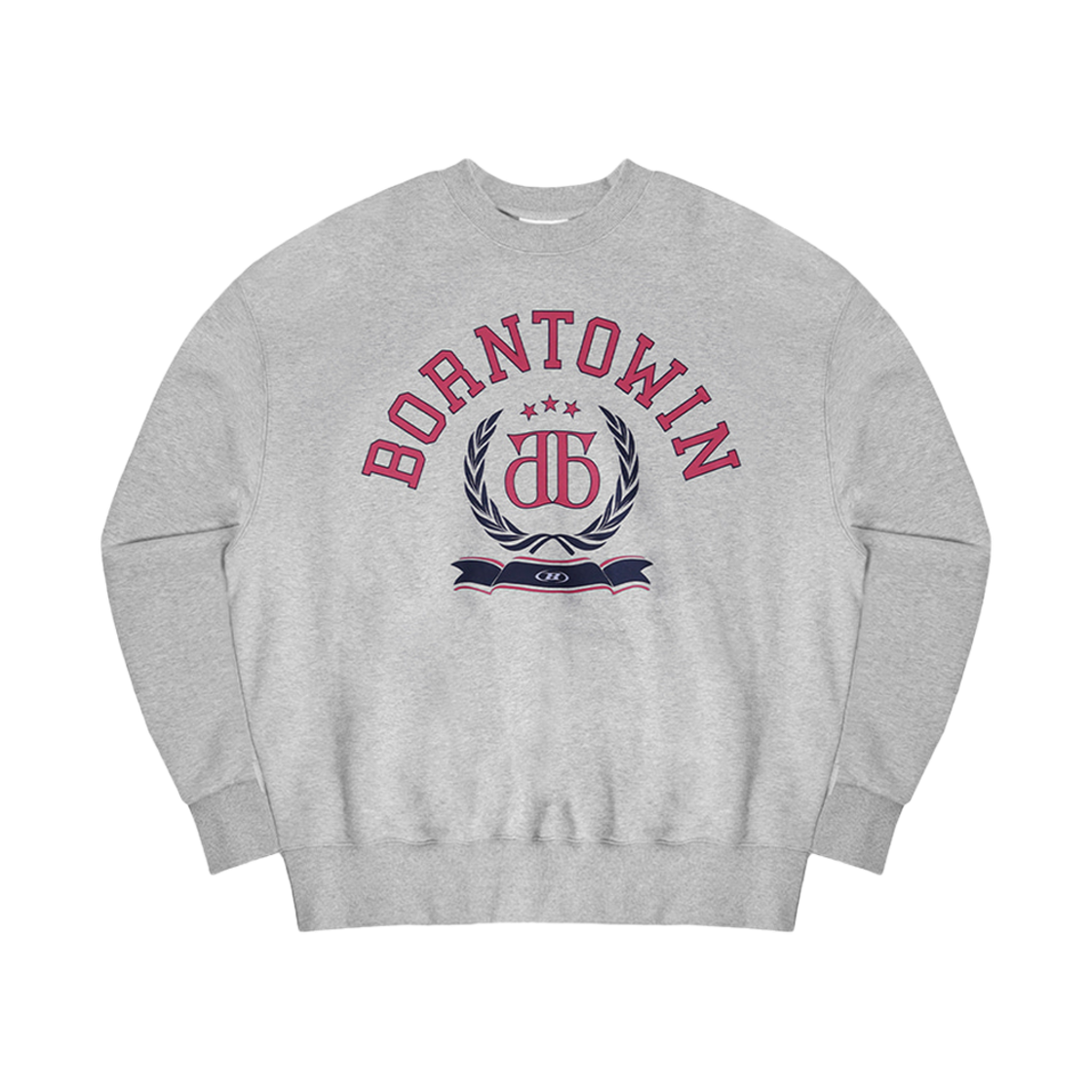 본투윈 더블 B 엠블럼 스웨트셔츠 멜란지 그레이