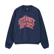 Stussy Relaxed Oversized Crew Navy