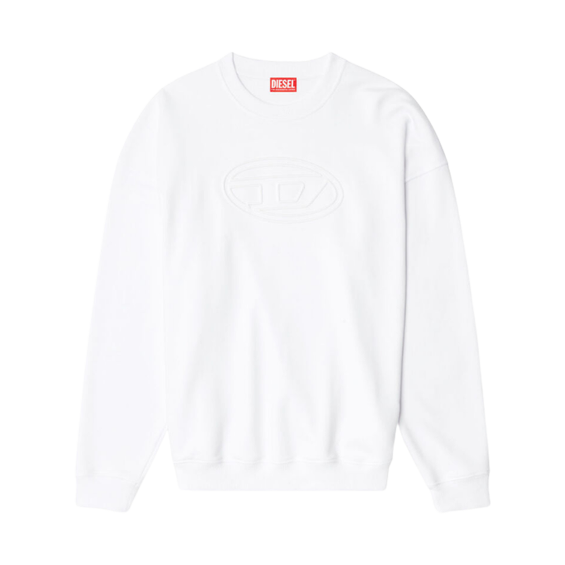 디젤 S-마트-빅오발 크루넥 스웨트셔츠 화이트(Diesel S-Mart-Bigoval Crewneck Sweatshirt White) - 1