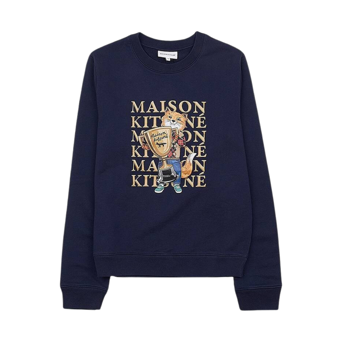 LW00310KM0001-P480 (W) Maison Kitsune Fox Champion Sweatshirt Navy