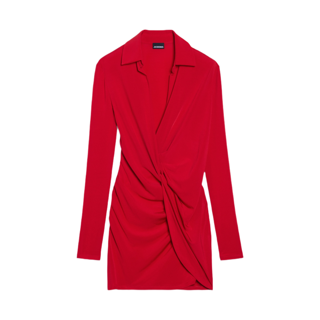 (W) 자크뮈스 라 로브 바이아 저지 트위스티드 저지 미니 드레스 레드((W) Jacquemus La Robe Bahia Jersey Twisted Jersey Mini Dress Red) - 1