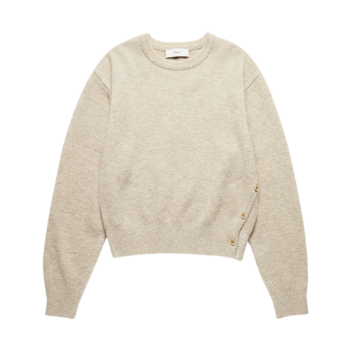 던스트 버튼드 크루넥 스웨터 오트밀 멜란지(Dunst Buttoned Crewneck Sweater Oatmeal Melange) - 1
