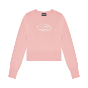 (W) Diesel M-Areesa Jumper with Embroidered Cut-Out Logo Knit Pink
