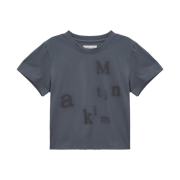 (W) Matin Kim Matin Blurred Logo Crop Top Charcoal