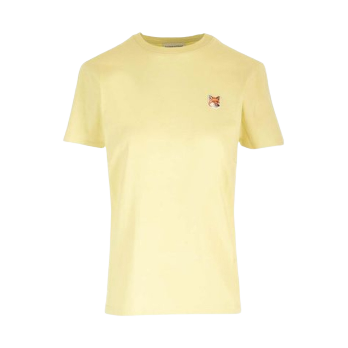 LW00105KJ0008-P712 (W) Maison Kitsune Fox Head Patch Regular T-Shirt Chalk Yellow - 대표 이미지 #1
