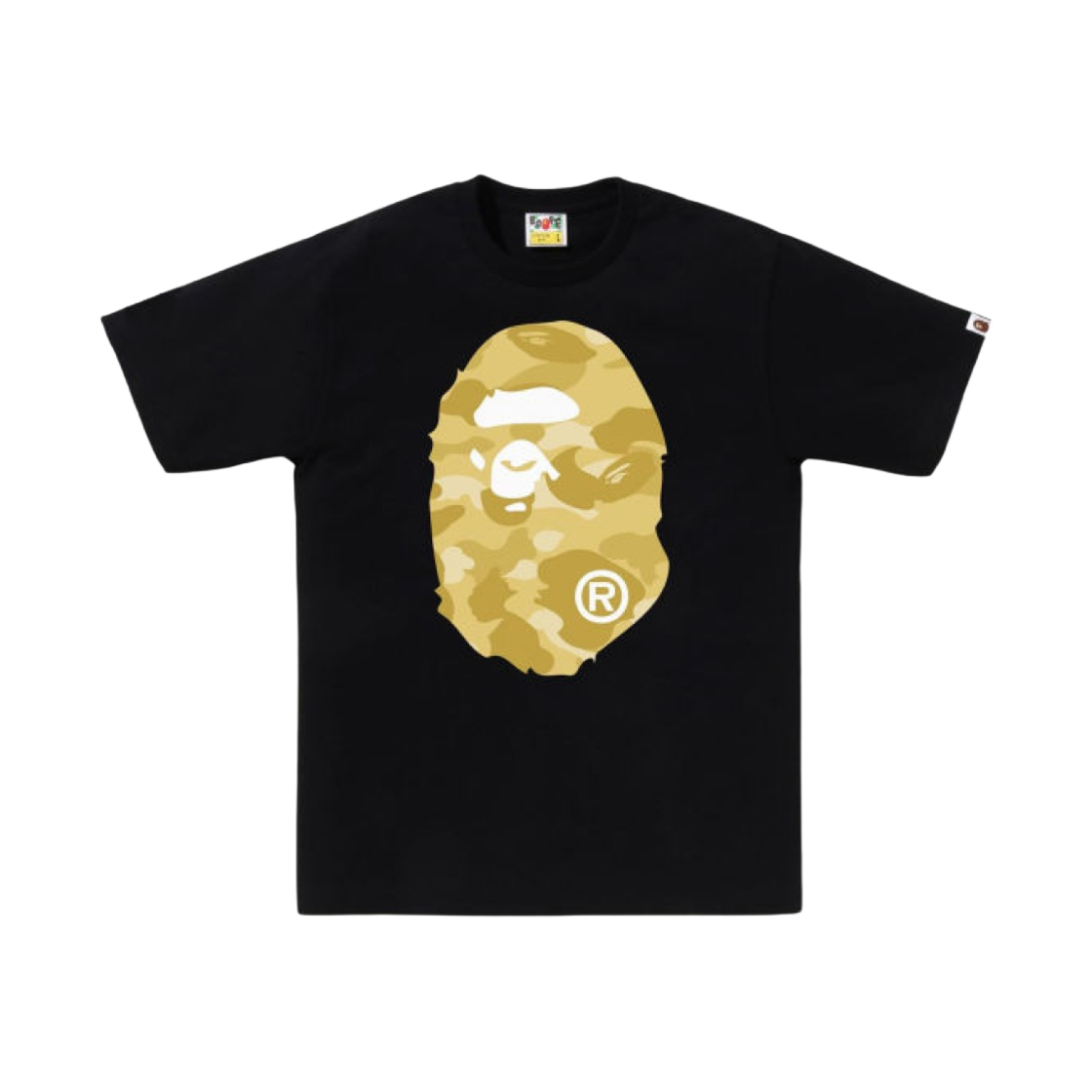 베이프 컬러 카모 빅 에이프 헤드 티셔츠 블랙 옐로우(BAPE Color Camo Big Ape Head T-Shirt Black Yellow) - 1