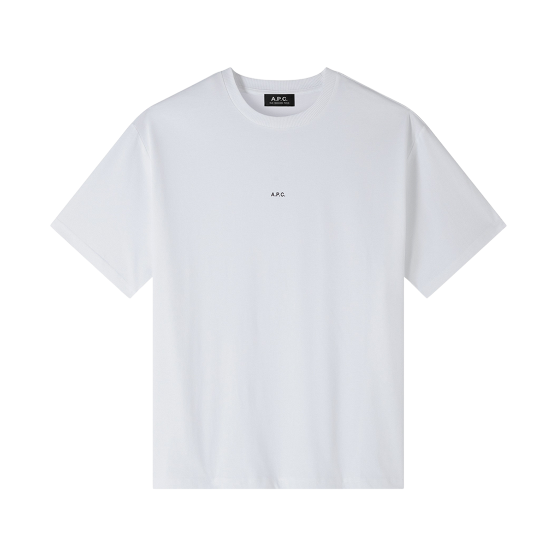 COHBW-H26386-TAG A.P.C. Boxy Micro Logo T-Shirt White Black