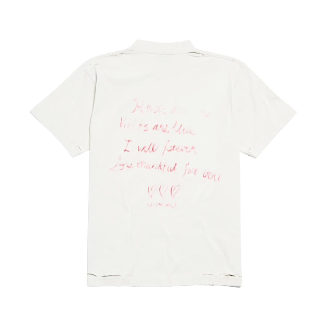 (W) 발렌시아가 립스틱 발렌타인 스몰 핏 티셔츠 화이트((W) Balenciaga Lipstick Valentines Small Fit T-shirt White) - 2