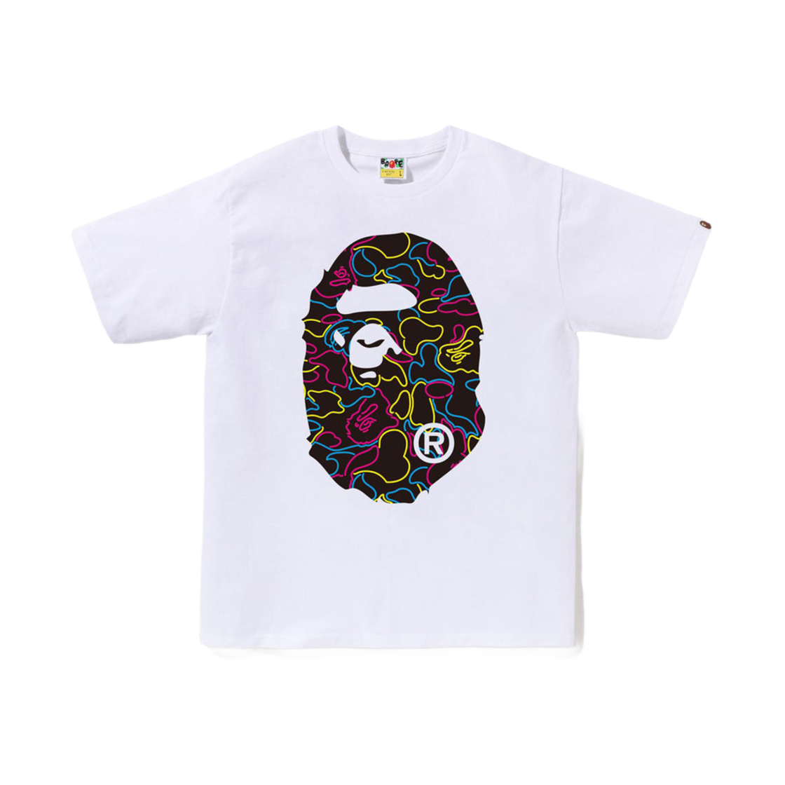 - BAPE Neon Camo Big Ape Head T-Shirt White